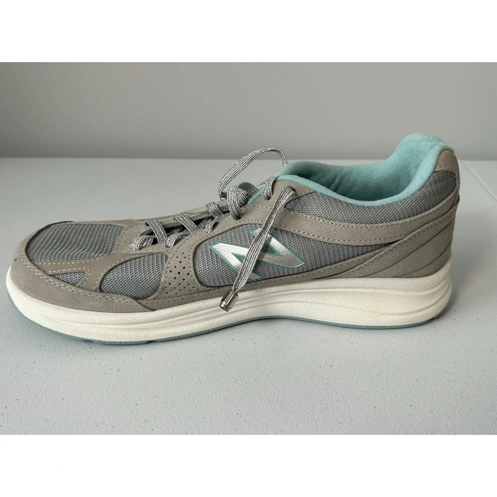 New Balance WW877SB Women's Gray Teal Leather Comfort Walking Sneaker US Size 11